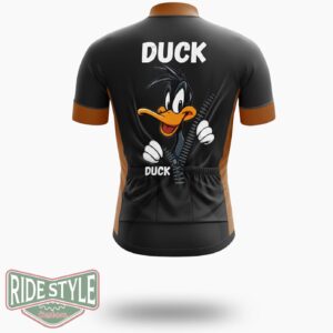 Daffy Duck Inspired Funny Cartoon Duck 90s Retro Looney Tunes Style Cycling Jersey Kit - Short Sleeve Cycling Jersey-White