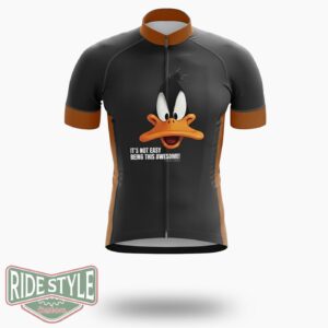 Daffy Duck It's Not Easy Being This Awesome Cycling Jersey Kit - Short Sleeve Cycling Jersey-White
