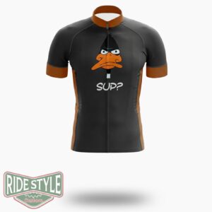 Daffy Duck Sup Funny Cycling Jersey Kit - Short Sleeve Cycling Jersey-White