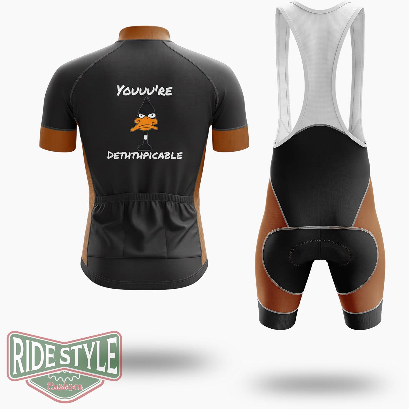 Daffy Duck You're Despicable Cycling Jersey Kit - Short Sleeve Cycling Jersey Kit-White