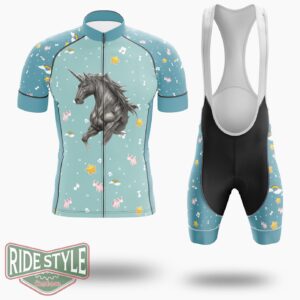 Dark Unicorn Cycling Jersey Kit, Bicycle Clothing - Short Sleeve Cycling Jersey Kit-White