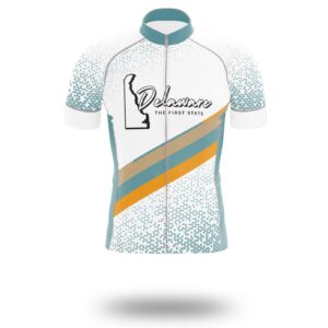 Delaware State Cycling Jersey, Delaware Map Cycling Jersey or Bib Short - Short Sleeve Cycling Jersey-White