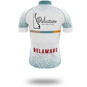 Delaware State Cycling Jersey, Delaware Map Cycling Jersey or Bib Short - Short Sleeve Cycling Jersey-White