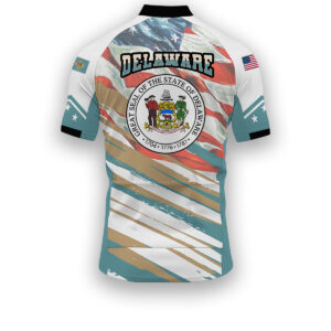 Delaware States Cycling Jersey, USA Flag Men Women Jersey Full Kit - Short Sleeve Cycling Jersey-White