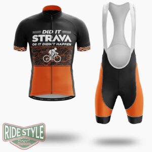 Did It Strava Or It Didn't Happen Cycling Jersey Kit - Short Sleeve Cycling Jersey Kit-White