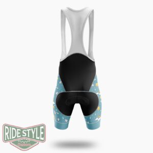 Dinosaur Sloth Unicorn Riding Bicycle Cycling Jersey Kit, Bicycle Clothing - Bib Shorts-White