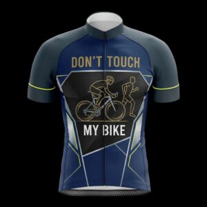 Don't Touch My Bike Funny Cycling Jersey, Cycling Bicycle Shirt - Men's Short Sleeve Jersey - S