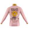 Donut Cycling Jersey - Bike Like There's A Donut At The Finish Line Long Sleeve Cycling Jersey - Cycling Long Sleeve Jersey-White