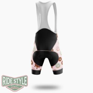 Donut Print Full Pink Cycling Jersey Kit - Bib Shorts-White