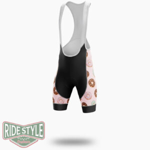 Donut Print Full Pink Cycling Jersey Kit - Bib Shorts-White