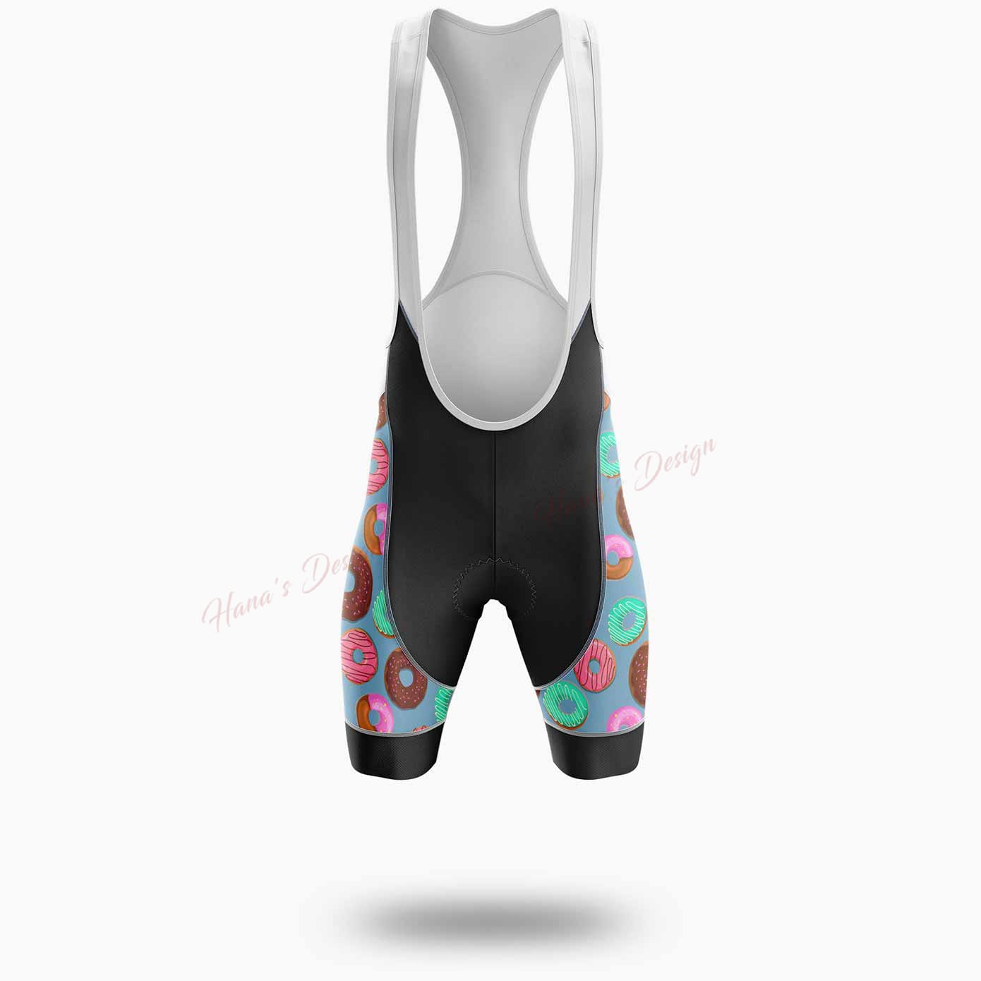 Donut Squad Funny Donut Lover Cycling Jersey Short Sleeve - Bib Shorts-White