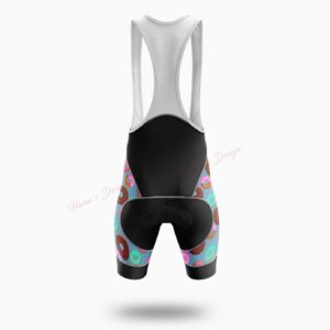Donut Squad Funny Donut Lover Cycling Jersey Short Sleeve - Bib Shorts-White