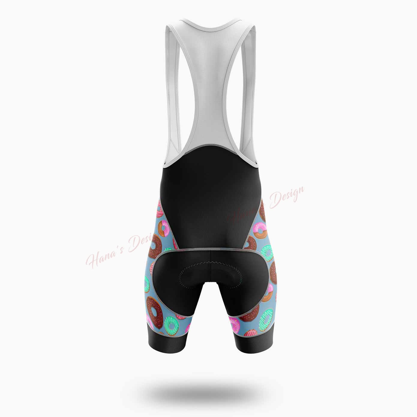 Donut Squad Funny Donut Lover Cycling Jersey Short Sleeve - Bib Shorts-White