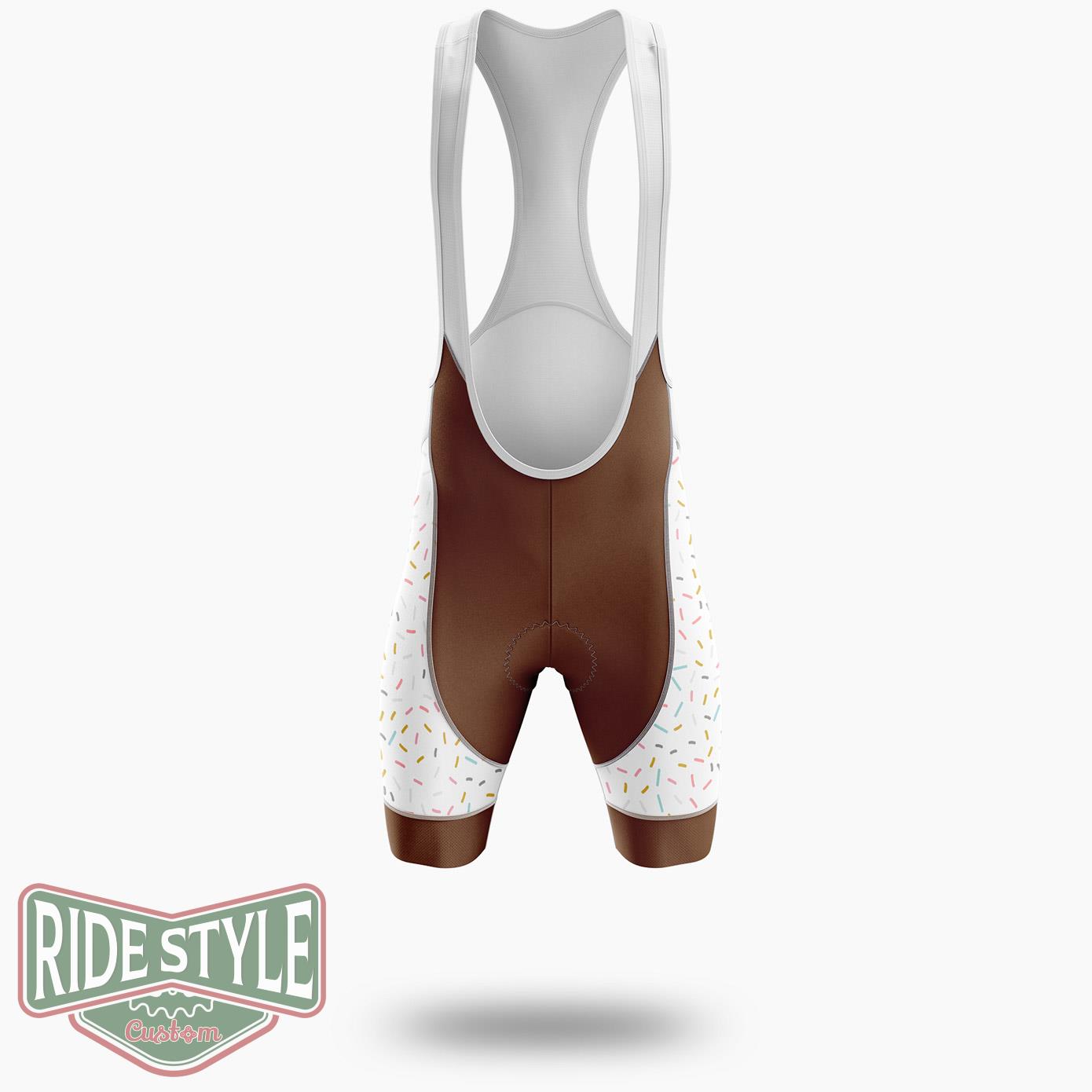 Donuts Check Out My Six Pack Cycling Jersey Kit, Bicycle Clothing Summer New - Bib Shorts-White