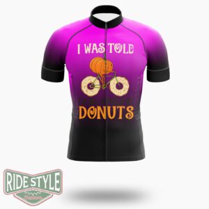 Donuts Pumpkin I Was Told There Would Be Donuts Cycling Jersey Kit, Bicycle Clothing - Short Sleeve Cycling Jersey-White