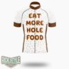 Eat More Hole Food Cycling Jersey Kit, Bicycle Clothing Summer New - Short Sleeve Cycling Jersey-White