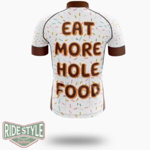 Eat More Hole Food Cycling Jersey Kit, Bicycle Clothing Summer New - Short Sleeve Cycling Jersey-White
