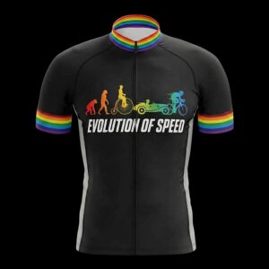 Evolution Of Speed Bike Jersey, LGBT Cycling Jersey - Men's Short Sleeve Jersey - S