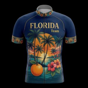 Florida Team Cycling Jersey, Cycling Bicycle Shirt - Men's Short Sleeve Jersey - S