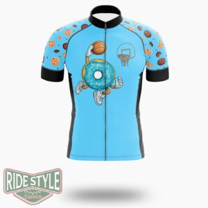 Funny Basketball Donut Cycling Jersey Kit, Bicycle Clothing - Short Sleeve Cycling Jersey-White