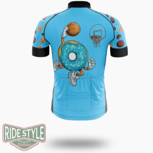 Funny Basketball Donut Cycling Jersey Kit, Bicycle Clothing - Short Sleeve Cycling Jersey-White