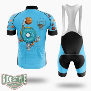 Funny Basketball Donut Cycling Jersey Kit, Bicycle Clothing - Short Sleeve Cycling Jersey Kit-White