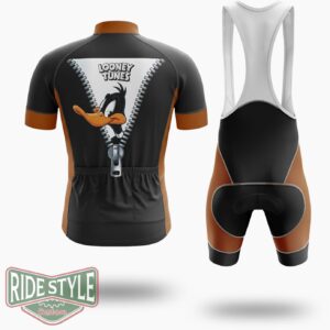 Funny Cartoon Duck 90s Retro Looney Tunes Cycling Jersey Kit - Short Sleeve Cycling Jersey Kit-White