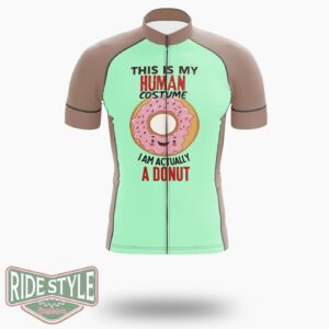 Funny Donut Halloween Lazy Costume Cycling Jersey Kit, Bicycle Clothing Summer New - Short Sleeve Cycling Jersey-White