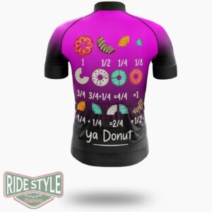 Funny Math Donut Fraction Back To School Teacher Cycling Jersey Kit, Bicycle Clothing - Short Sleeve Cycling Jersey-White