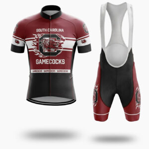 Gamecocks Cycling Jersey, South Carolina Men's Cycling Jersey - Short Sleeve Cycling Jersey Kit-White