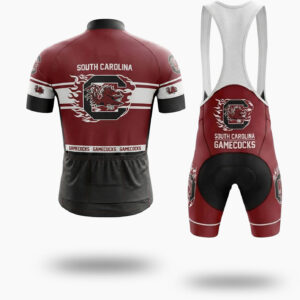 Gamecocks Cycling Jersey, South Carolina Men's Cycling Jersey - Short Sleeve Cycling Jersey Kit-White