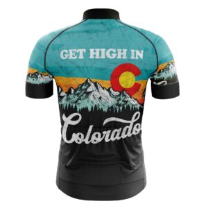 Get High in Colorado Retro State Flag Mountains Retro Cycling Jersey Kit
