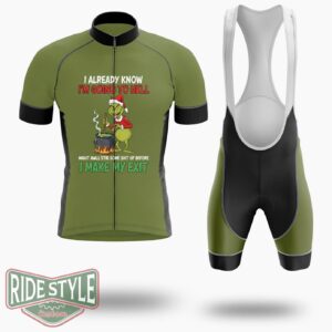 Ggrinch I Already Know Im Going To Hell Cycling Jersey Kit - Short Sleeve Cycling Jersey Kit-White