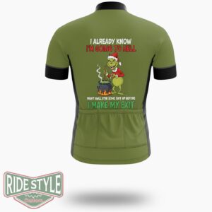 Ggrinch I Already Know Im Going To Hell Cycling Jersey Kit - Short Sleeve Cycling Jersey-White