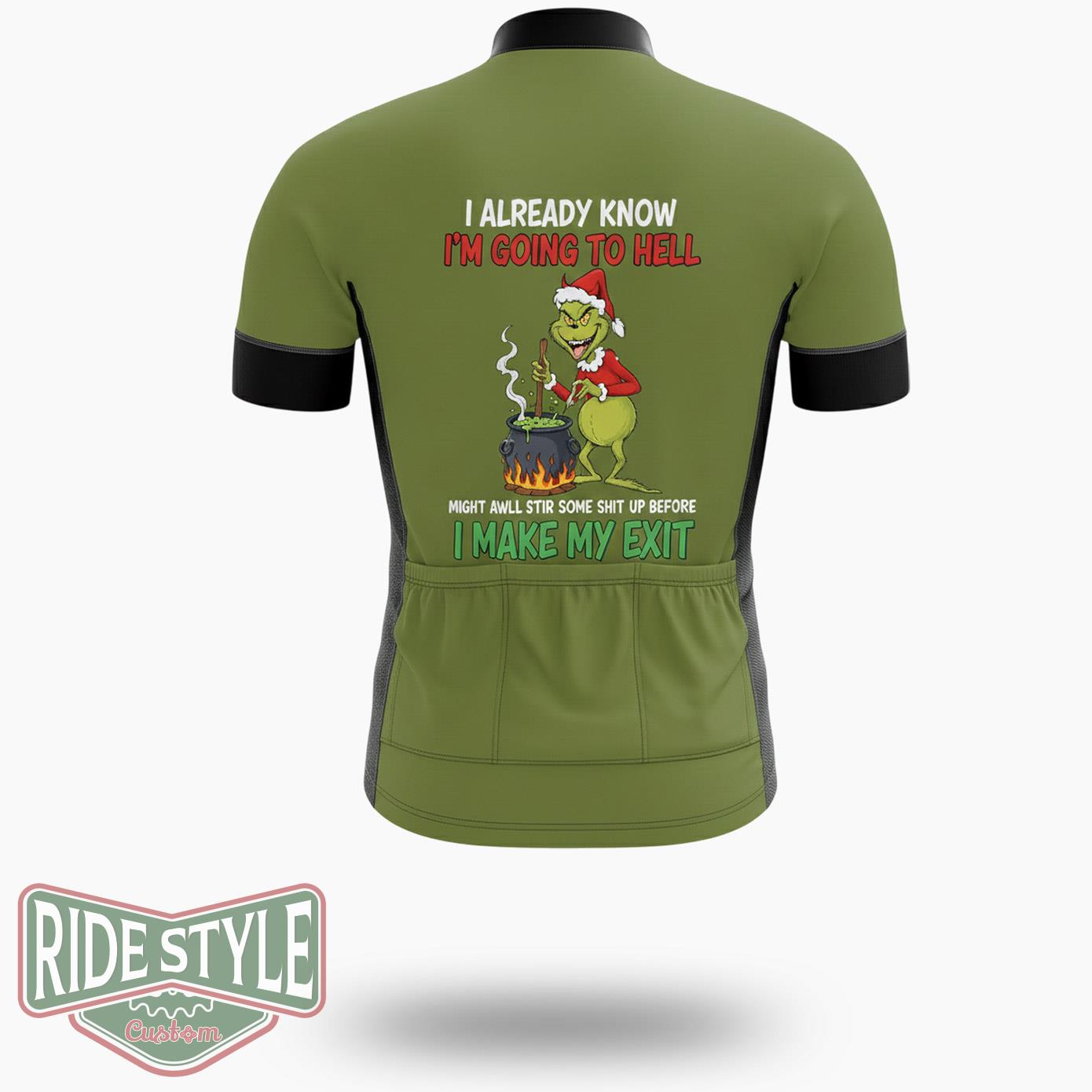 Ggrinch I Already Know Im Going To Hell Cycling Jersey Kit - Short Sleeve Cycling Jersey-White