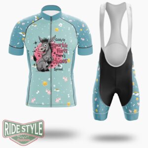 Giddy Up Sparkle Farts There's Chaos To Spread Cycling Jersey Kit, Bicycle Clothing - Short Sleeve Cycling Jersey Kit-White