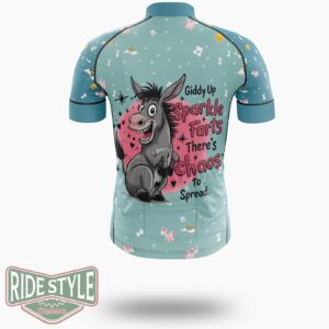 Giddy Up Sparkle Farts There's Chaos To Spread Cycling Jersey Kit, Bicycle Clothing - Short Sleeve Cycling Jersey-White