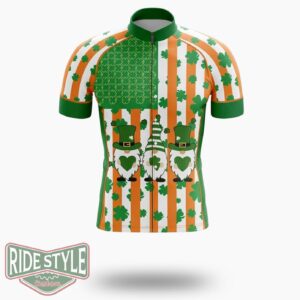Gnome Cute St.Patrick's Day Cycling Jersey Outfit - Short Sleeve Cycling Jersey-White