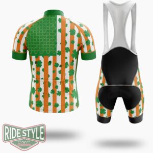 Gnome Cute St.Patrick's Day Cycling Jersey Outfit - Short Sleeve Cycling Jersey Kit-White