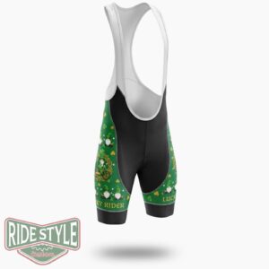Gnome Pattern Lucky Rider St. Patrick's Day Cycling Jersey Outfit - Bib Shorts-White