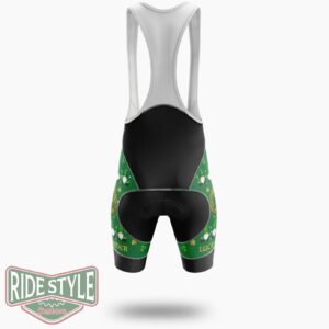 Gnome Pattern Lucky Rider St. Patrick's Day Cycling Jersey Outfit - Bib Shorts-White