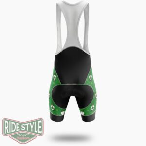 Gnome Pattern St. Patrick's Day Cycling Jersey Outfit - Bib Shorts-White