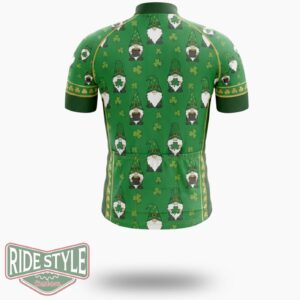 Gnome Pattern St. Patrick's Day Cycling Jersey Outfit - Short Sleeve Cycling Jersey-White