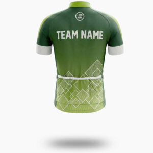 Green Cycling Jersey Custom Team Name, Personalized Name, Team Logo Men's Bike Jersey - Short Sleeve Cycling Jersey-White