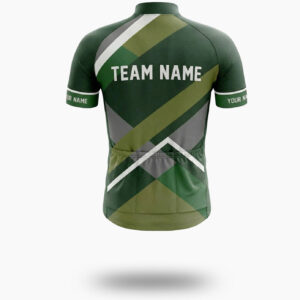 Green Men's Cycling Jersey Personalized Name Jersey Full Set - Short Sleeve Cycling Jersey-White
