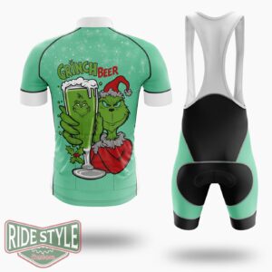 Grinch Beer Funny Merrry Christmas Cycling Jersey Kit - Short Sleeve Cycling Jersey Kit-White