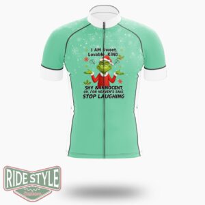 Grrinch I Am Sweet Lovable Kind Shy And Innocent Christmas Cycling Jersey Kit - Short Sleeve Cycling Jersey-White