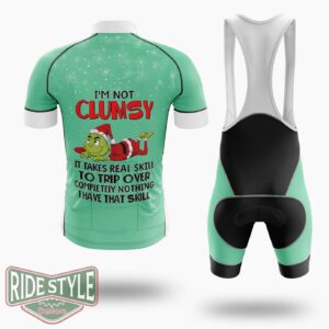 Grrinch I'm Not Clumsy Christmas Cycling Jersey Kit - Short Sleeve Cycling Jersey Kit-White