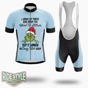 Grinch I Woke Up Today And Spun The Yep Cycling Jersey Kit - Short Sleeve Cycling Jersey Kit-White
