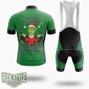 Grinchmas I Am Sweet, Lovable Kind Cycling Jersey Kit - Short Sleeve Cycling Jersey Kit-White